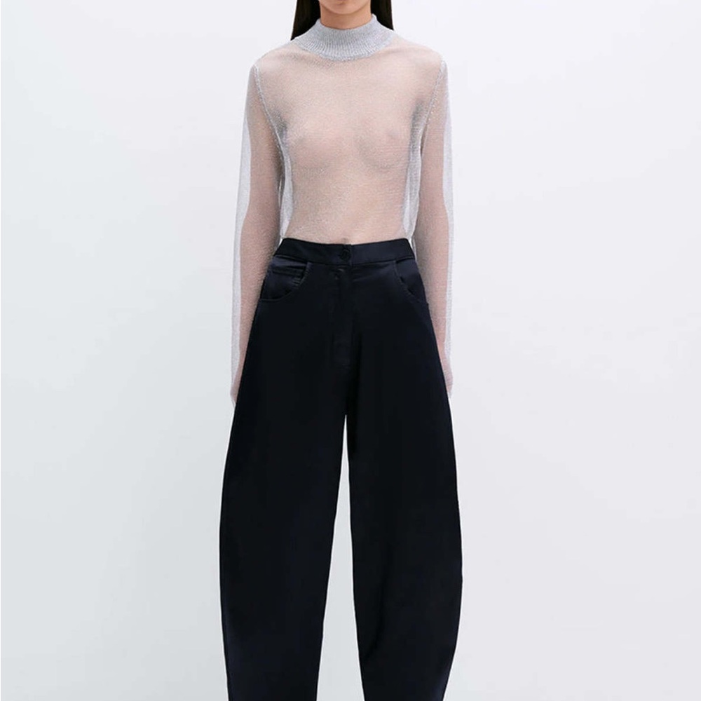 Cordera - Satin Curved Pants in Night